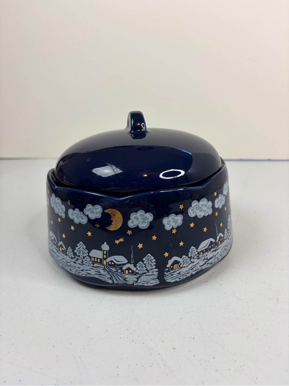 Vintage Wächtersbach Porcelain Casserole Dish Fairytale 90s Christmas Celestial - Picture 3 of 9